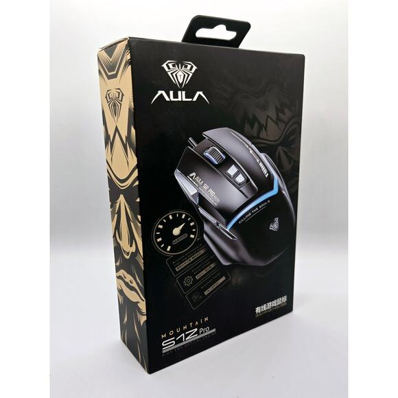 AULA MOUNTAIN S1Z PRO GAMING MOUSE – BLACK – NEW IN BOX – HIGH-PRECISION RGB - Picture 2 of 7